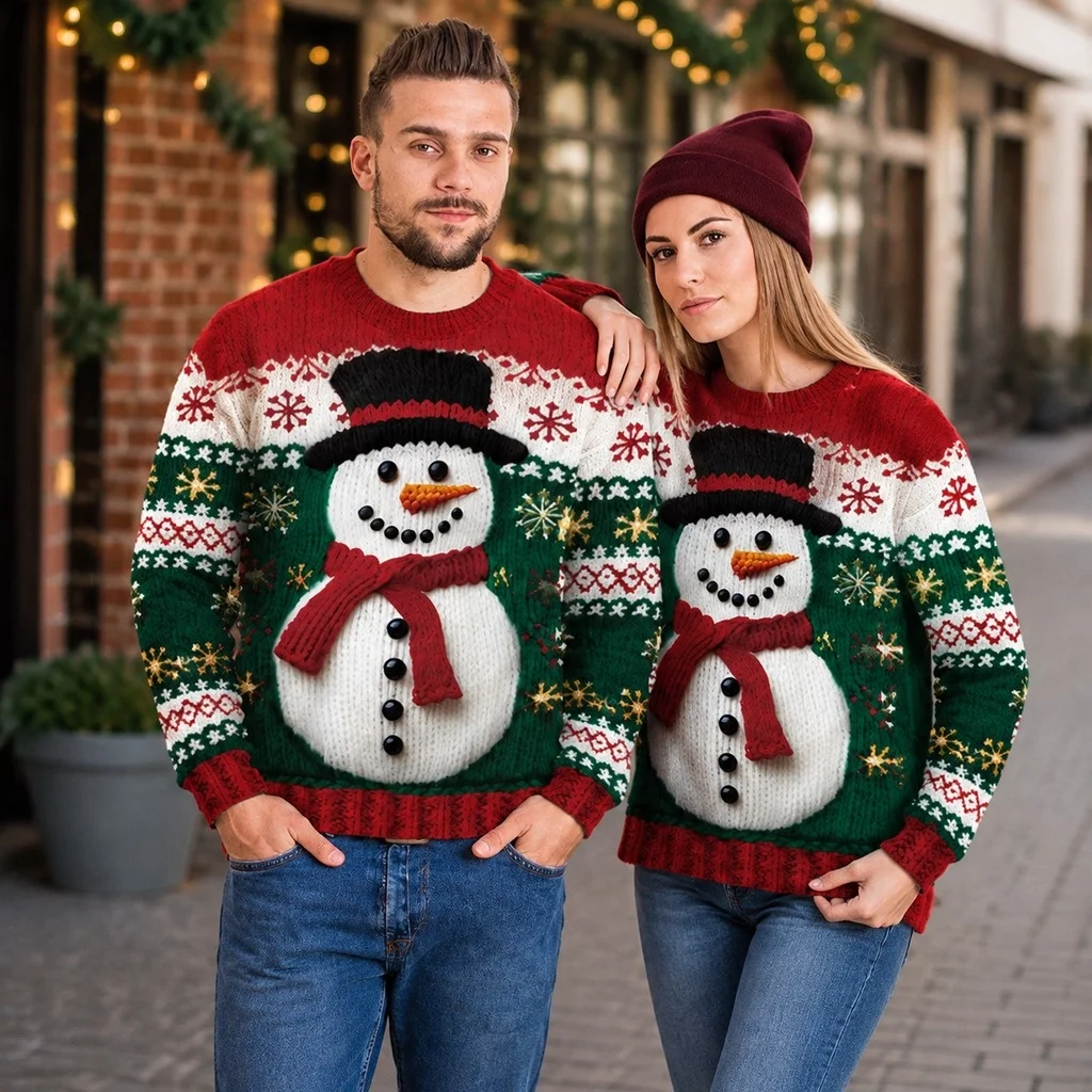 Printed Crew Neck Sweater Mid Length Straight Fit Men Sweaters with Commuter Style Graphic Print Long Sleeves Pullover Spring