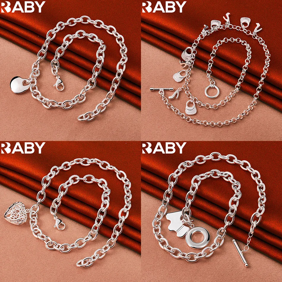 

URBABY 925 Sterling Silver 45cm Geometric Necklace For Women Men Creativity Gifts Street All-match Party And Daily Wear