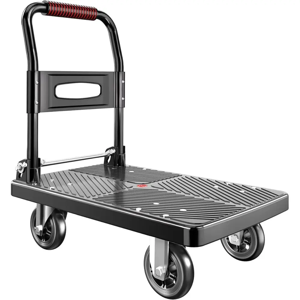 

Upgraded oldable Push Cart Dolly | 660 lbs.acity Moving Platorm Hand Truck | oldable or Easy Storage | 4'' PU 360 Degree Swivel