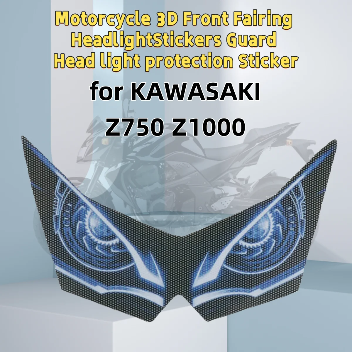 

HeadlightStickers for Kawasaki Z750 Z1000 Motorcycle 3D Front Fairing HeadlightStickers Guard Head light protection Sticker