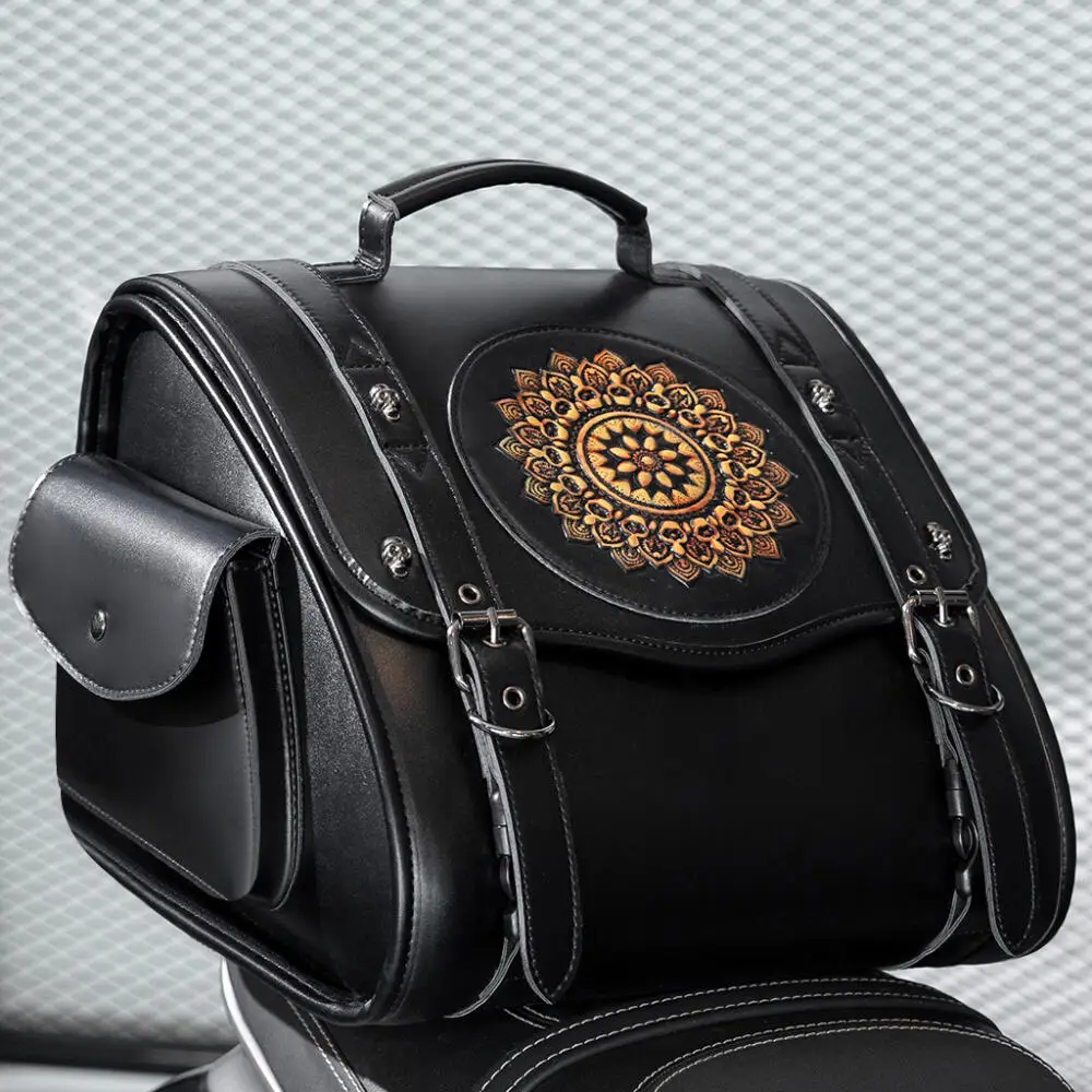 Steampunk Retro Style Motorcycle Tail Bag Knight Saddle Rear Seat Luggage Modification Equipment Motorcycle Bike Front Bag
