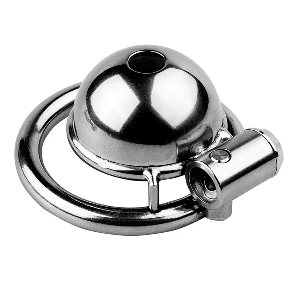 Metal Round Cap Chastity Lock Male Go Away SM Sex Toys Bondage To Prevent Cheating Stainless Steel Restriction Chastity Cage