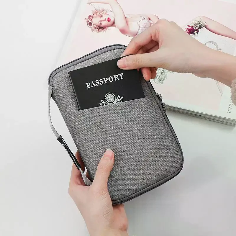 

Водонепроницаемый чехол для паспорта с защитой от RFID, семейный дорожный кошелек с несколькими отделениями для карт, органайзер-кейс
