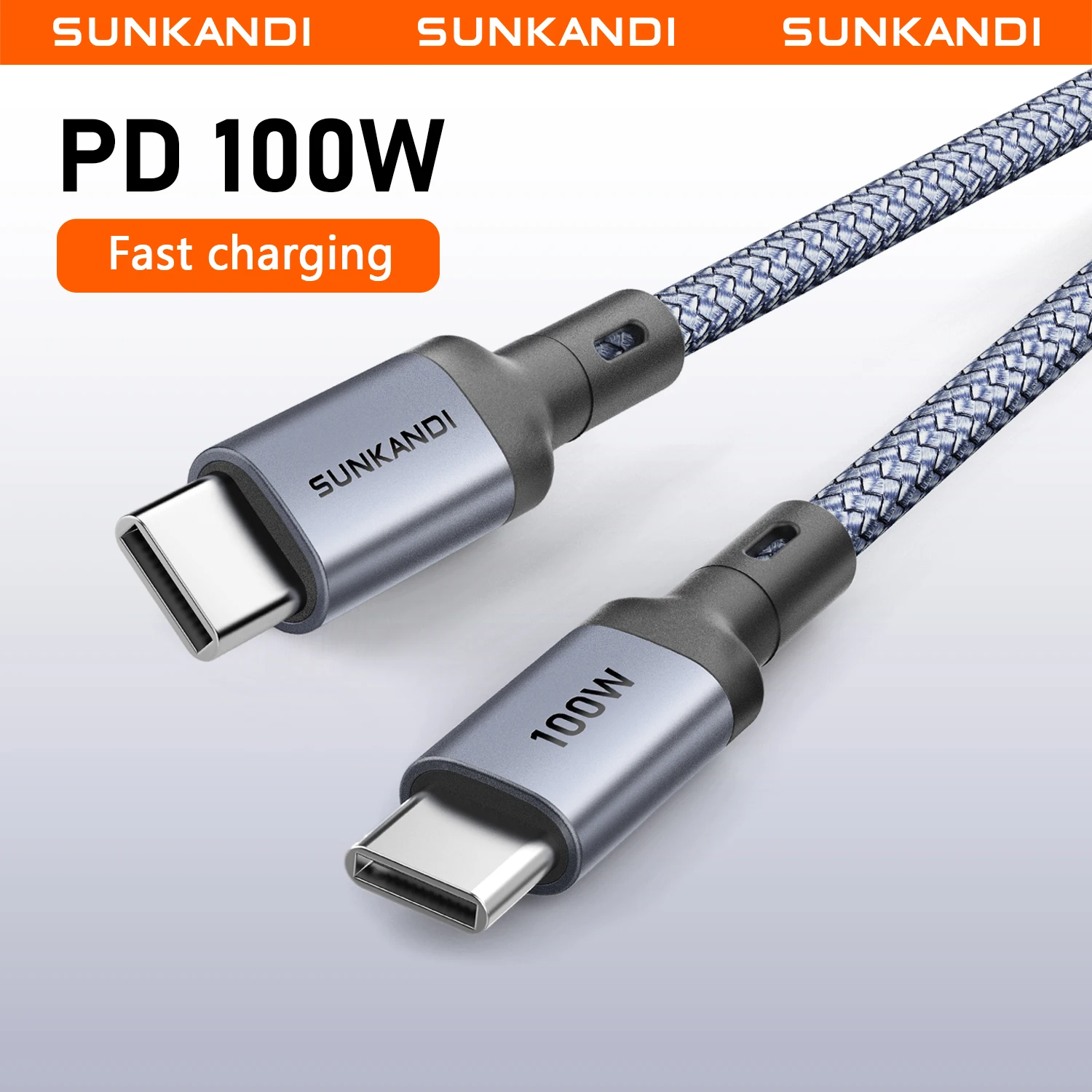 SUNKANDI USB C to USB C Cable, 100W/60W Fast Charging Cord Built-in E-marker Chip For iPhone 17/16, MacBook , iPad , Galaxy S26