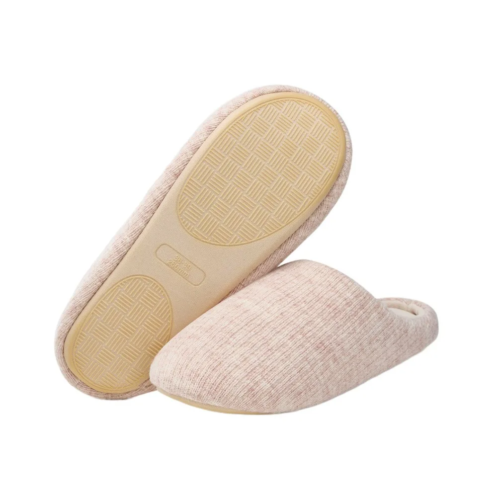

Soft Sole Silent Cotton Slippers Simple Anti-slip Closed-toe slippers Japanese Style House Shoes Indoor Slippers Women Home