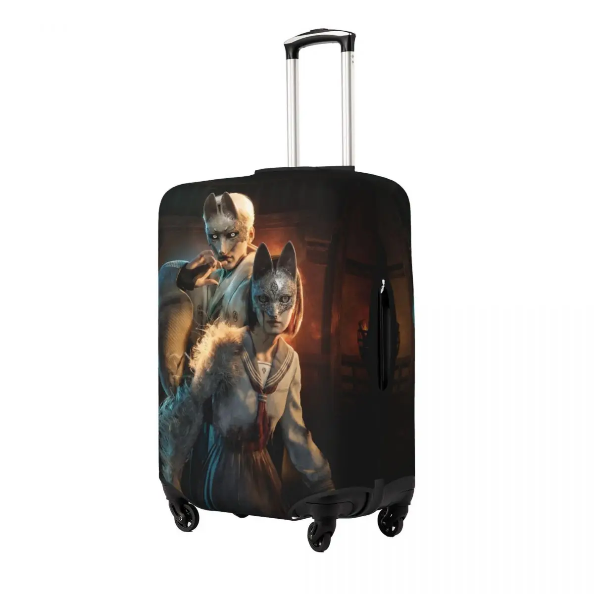 Silent Hill F Hinako Shimizu & Fox Mask Suitcase Cover Business Protector Vacation Elastic Luggage Supplies