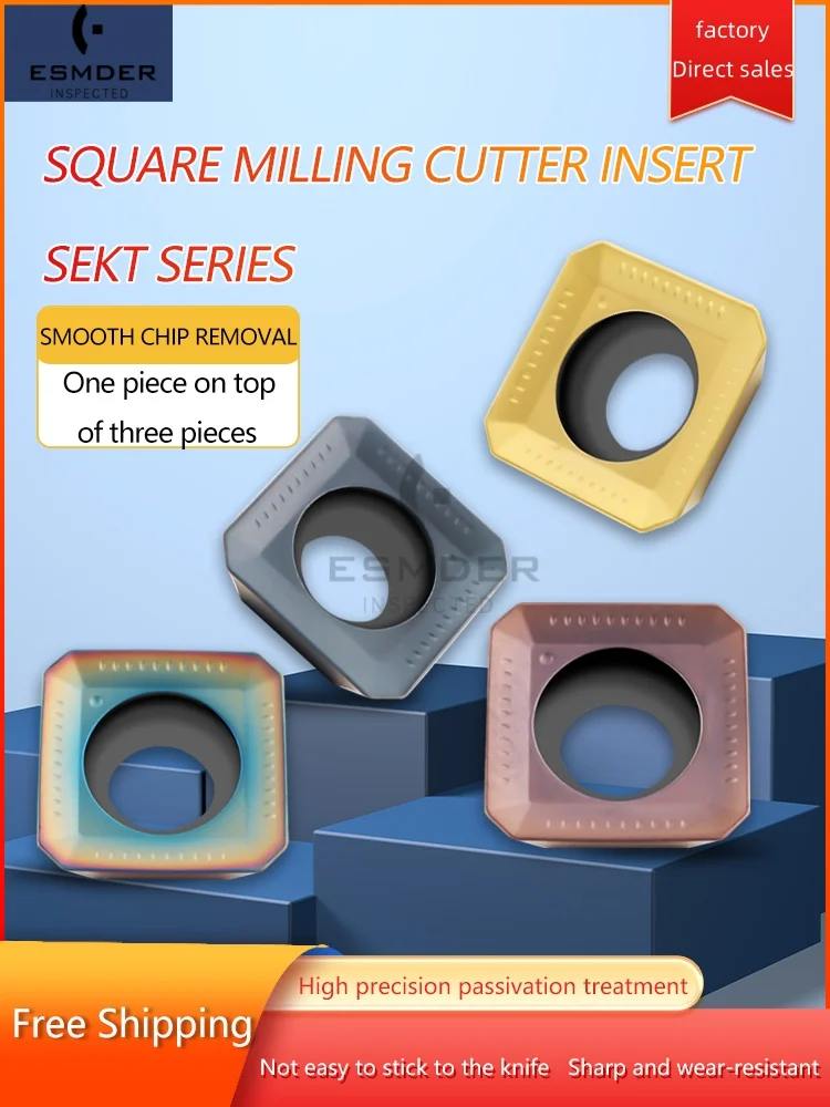 SEKT1204AFTN-M SEKT Square Milling Inserts 12 Sides Milling Cutters CNC Lathe Turning Inserts KM12 For Cast Iron Hardened Steel