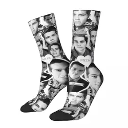 Harajuku Dylan O'brien Photo Dylan O Brien Print Crew Socks Warm Long Socks Accessories Christmas Gifts for Women Men Non-slip