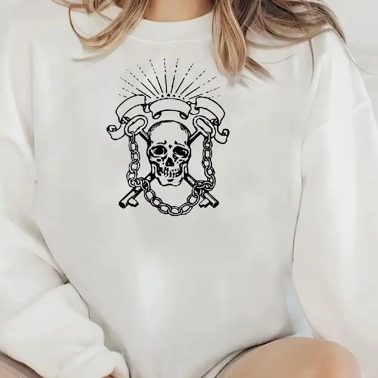 Deadly Skull with Chains Casual Daily Wear Unisex Sweatshirt with Multiple Colors Versatile Stylish Pullover New Arrival