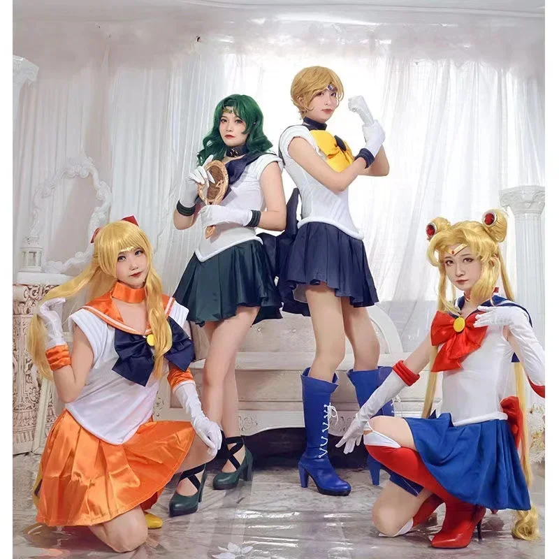 Anime SAILOR ชุดคอสเพลย์อะนิเมะ Moon รูป Vestido ฮาโลวีนเครื่องแต่งกายสําหรับสตรีชุดวิกผม Loli เสื้อผ้า PARTY ชุด