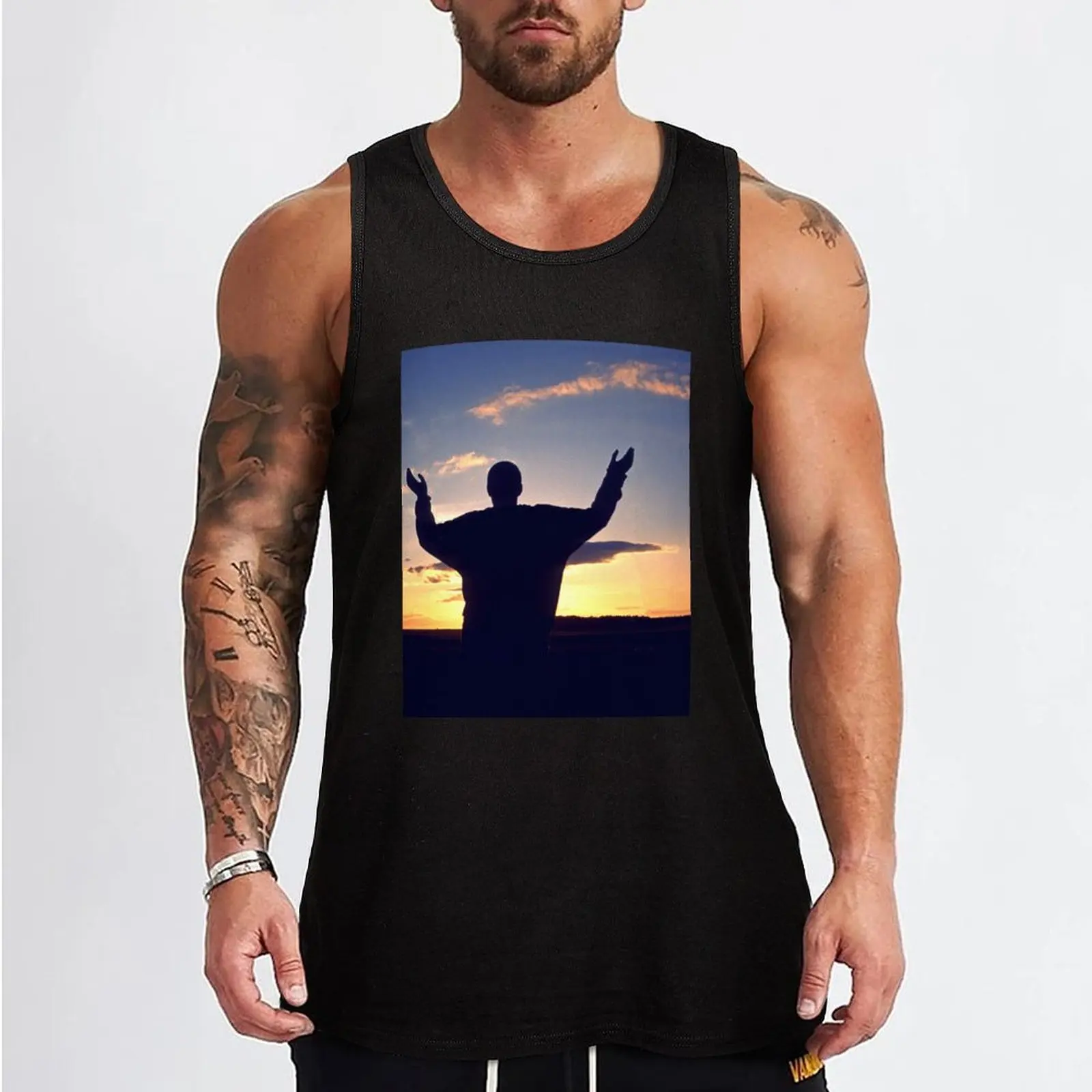 Sunset reveller Tank Top Men sleeveless tee fitness clothing for men Men's sleeveless Men's clothes luxury style