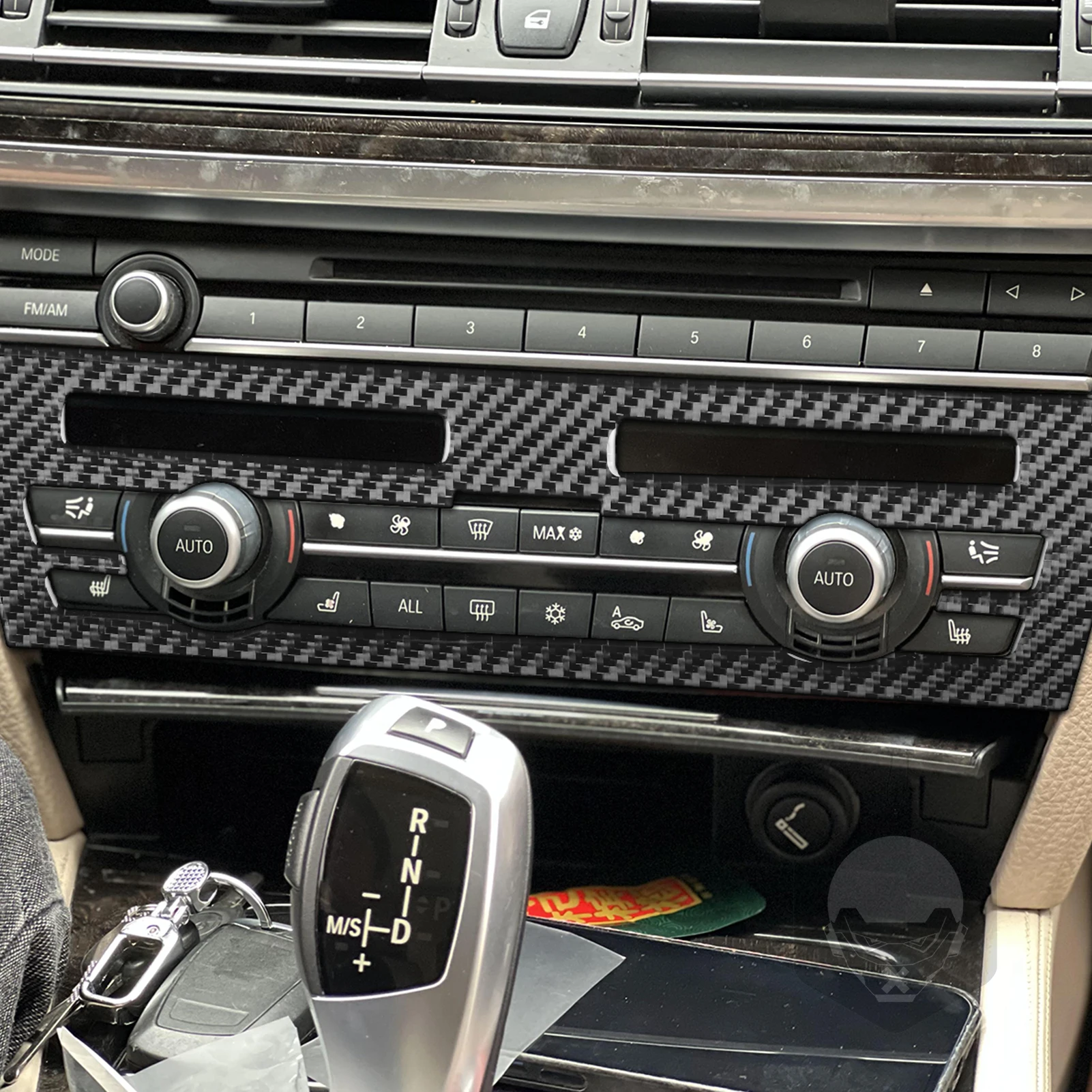 For BMW 7 Series F01 2009-2014 Carbon Fiber Gear Shift Window Lift Air Outlet Steering Wheel Dashboard Suit Car Interior Sticker