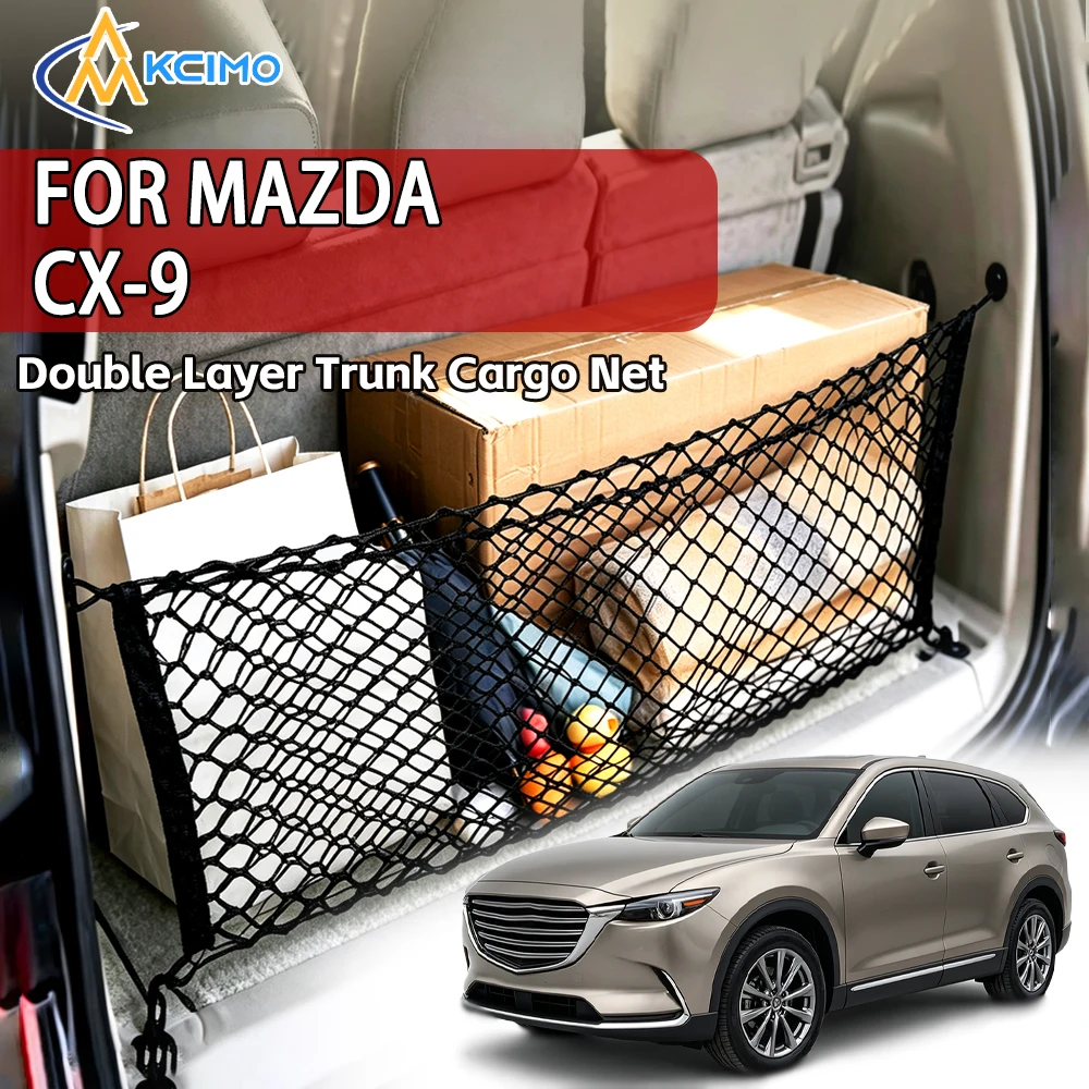 Storage Organizer Net Cover For Mazda CX-9 Organizing Accessories, Long Lasting Elastic Trunk Cargo Net Pocket Mesh Bag