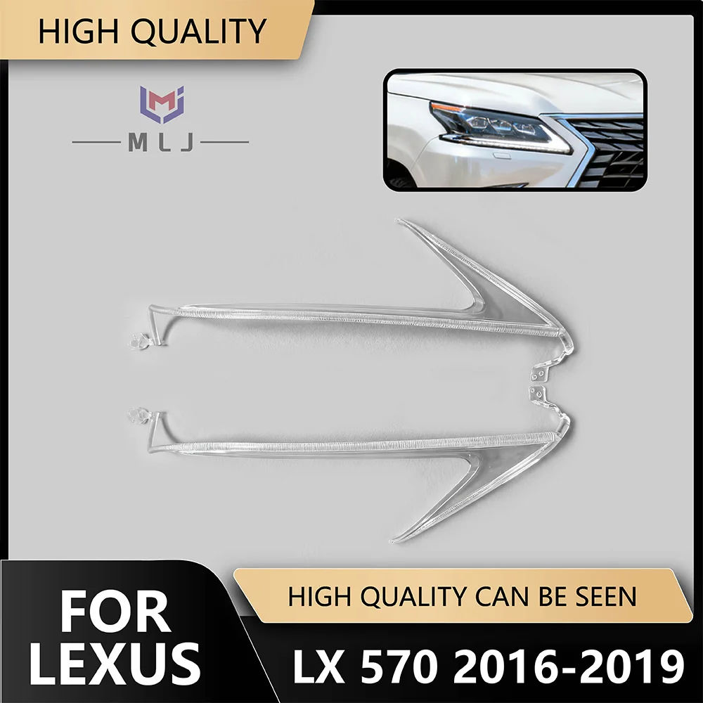 For Lexus LX570 2016-2019 Headlight Angel Eyes Acrylic Light Guide Tube DRL Strip Direct Replacement Spare Parts