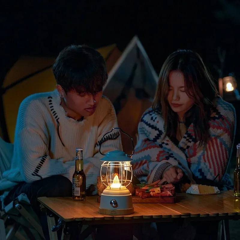 Yongwu Dimming Light แคมป์ปิ้งกลางแจ้งบรรยากาศเต็นท์ Camp Retro Casual แบบพกพาโคมไฟม้า