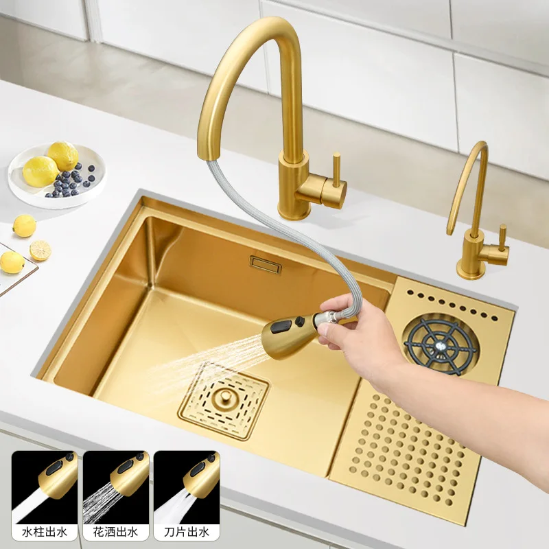 304 stainless steel single tank kitchen washing basin table cup washer small sink