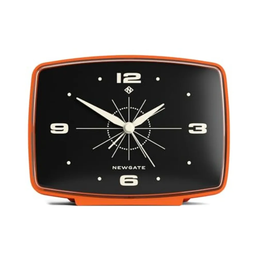 

® Brooklyn Alarm Clock Rectangular Retro Design Ideal for Bedside, Desk, Shelf and Mantel Mid-Century Retro Bedroom and Office