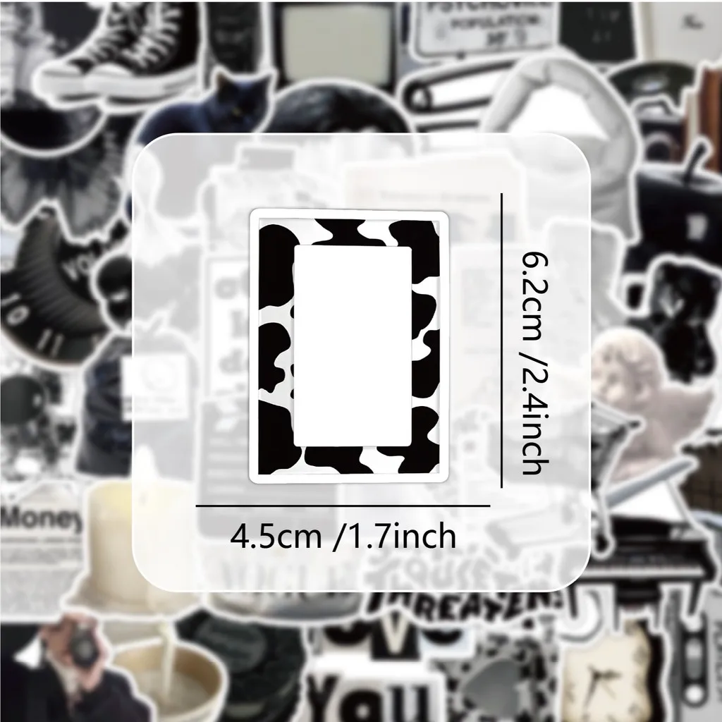 50 قطعة من ملصقات الأفلام الصامتة باللونين الأبيض والأسود المتنوعة - شارات زخرفية لطيفة لمجلات ديكور الغرفة ومتجر ملصقات BulingBuling