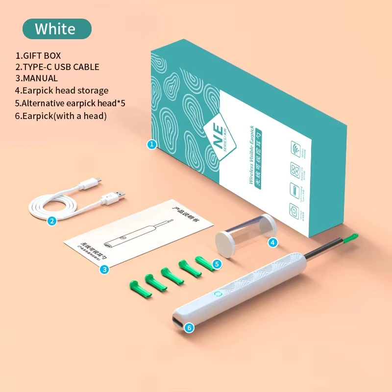 

2026 New Visual Wireless Removal Earwax Cleaning Endoscope Kit Spoon Earpick Ear Pick Camera Ear Wax Tool Picker Ear Cleaner Wax