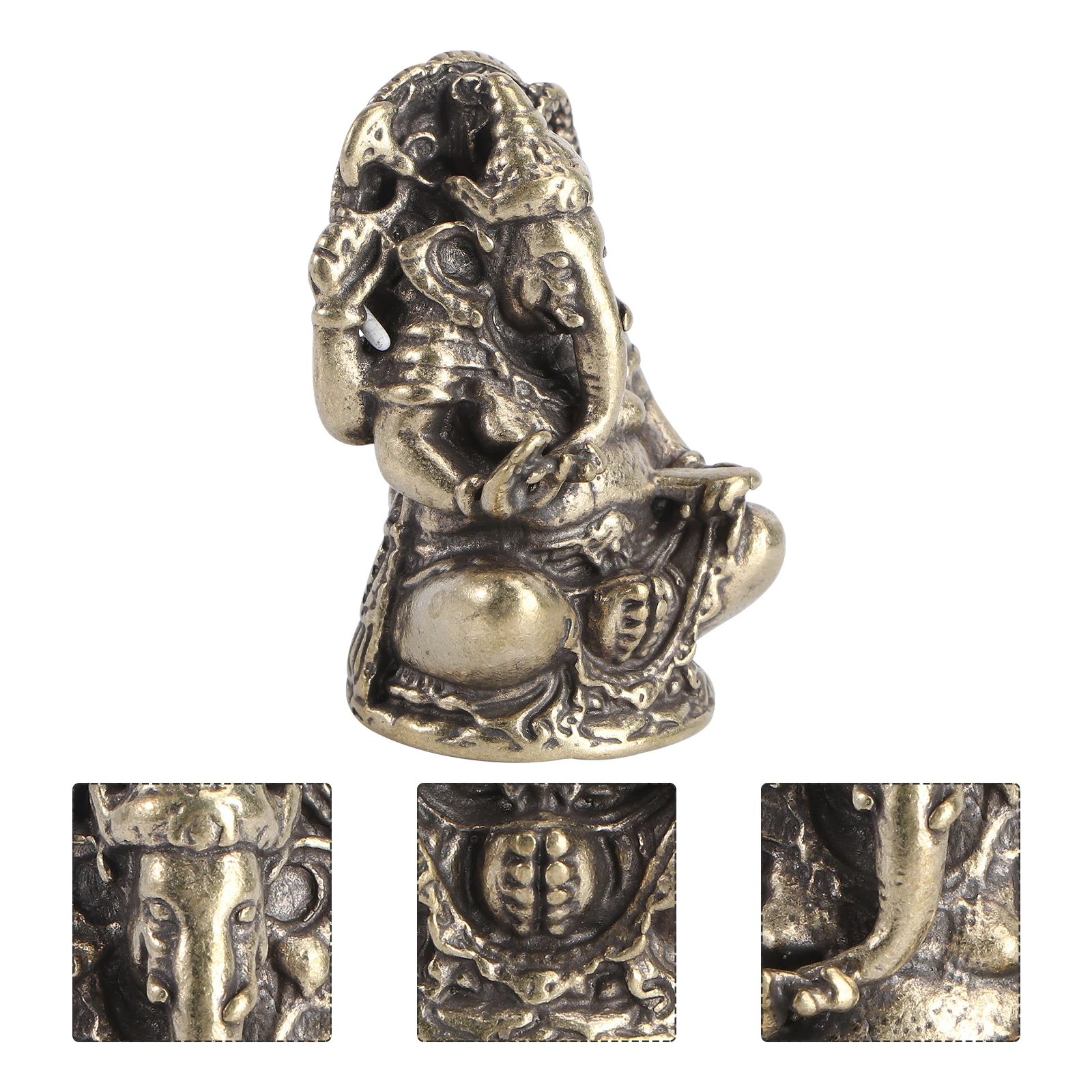 

Decoration Copper Elephant Trunk Ornament Buddha Figurine Aldult Child