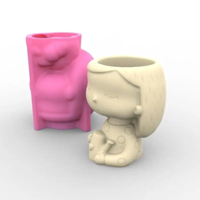 

R1WE Silicone Flower Pot Mold Concrete Candlestick Silicone Mold Holder Mold DIY Planter Cement Gypsum Mold