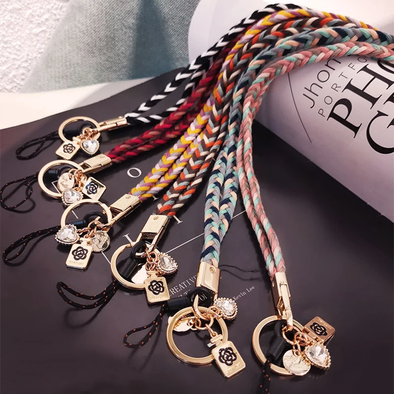 Mobile Phone Chain Anti-lost Cotton Weave Cellphone Straps Charm Hanging Neck Rope Universal Detachable Lanyard For Keychain