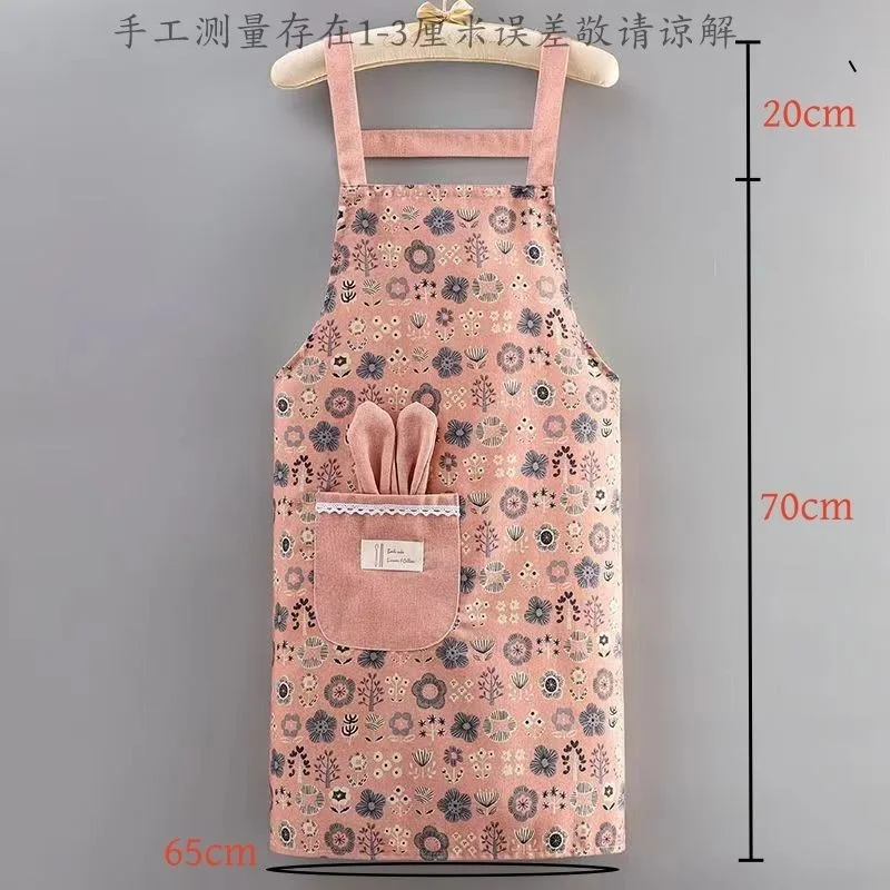 Cute Plants Kitchen Household Oil-Proof Cooking Apron For Women Children Men Kitchen Waterproof Adult Coffee Baking Accessories