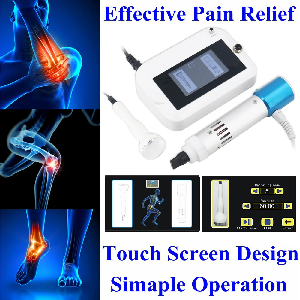 2IN1 Portable Shockwave Therapy Machine Adjustable Energy Pain Relief ED Treatment Physiotherapy Body 300mj Shock Wave Massager