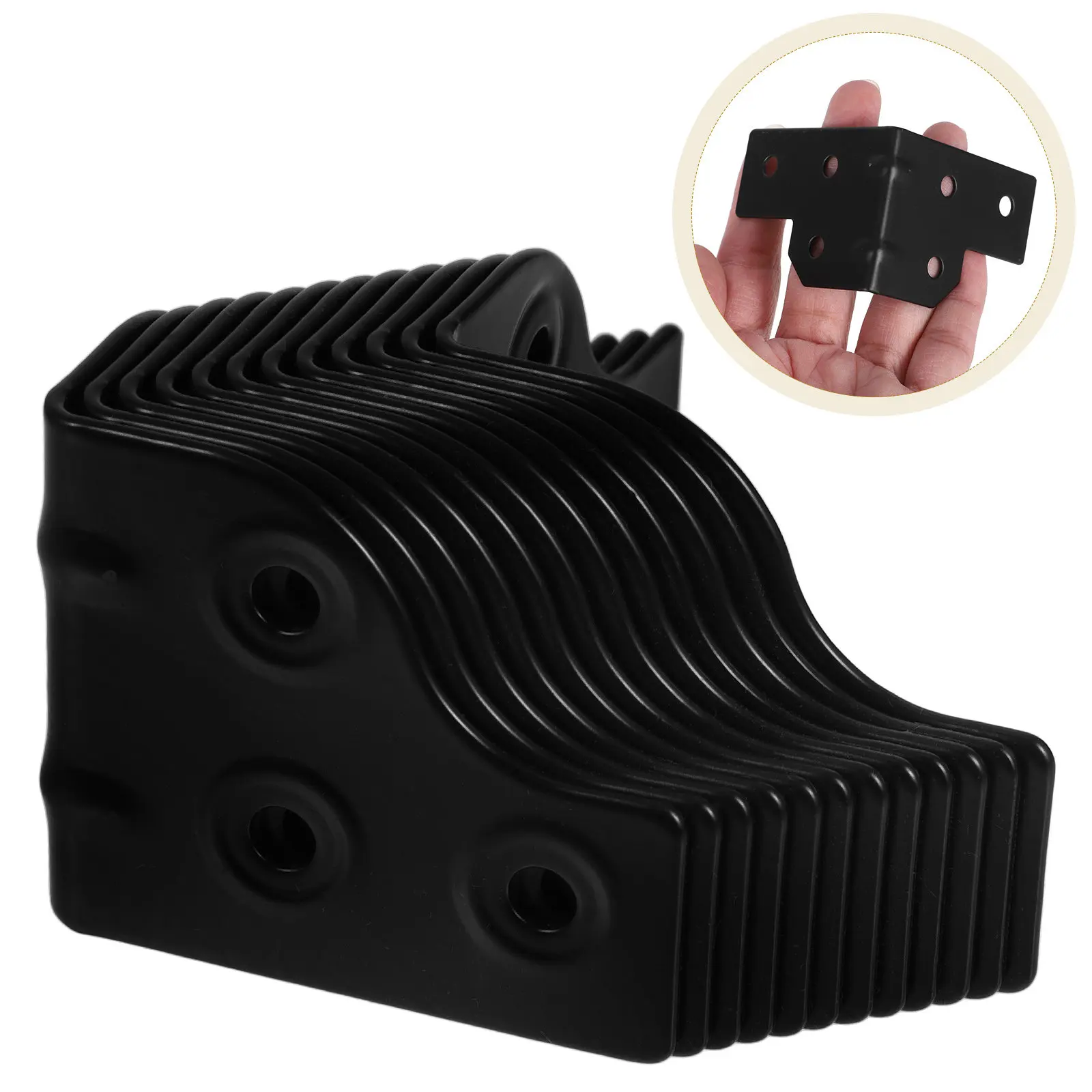 12Pcs Electroplated Metal Corner Protectors Black Stylish L Shaped Edge Guards for Wooden Boxes Cabinets Furniture Storage Cases