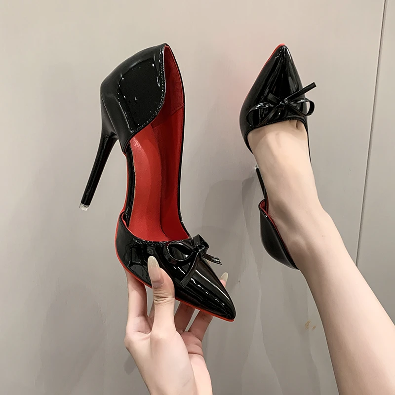 High Heels Women's Thin 2026 New Spring and Summer Pointed Toe Versatile Temperament Bow Side Empty Single Shoes