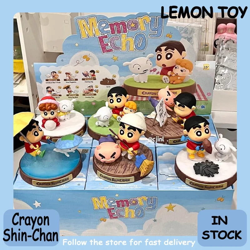 Original Crayon Shin-Chan Memory Echo Series Blind Box Sammelfigur Desktop-Ornament Geburtstagsgeschenk für Anime-Fans