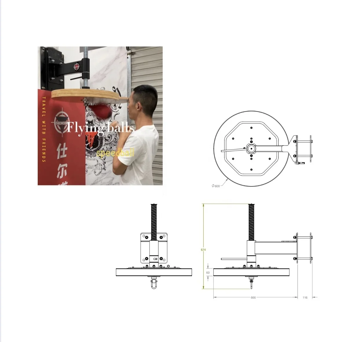 Minimize Vibration Optimize Rebound Boxing Speed Ball Swivel Adjustable Speed Bag Platform Kit