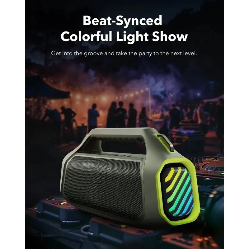

Applicable to2025 hot sale Boom 2 Plus By Anker, Outdoor Speaker, 140W, 2+2 Channel, BassUp 2.0, 20H Playtime, Fast Charge, IPX7