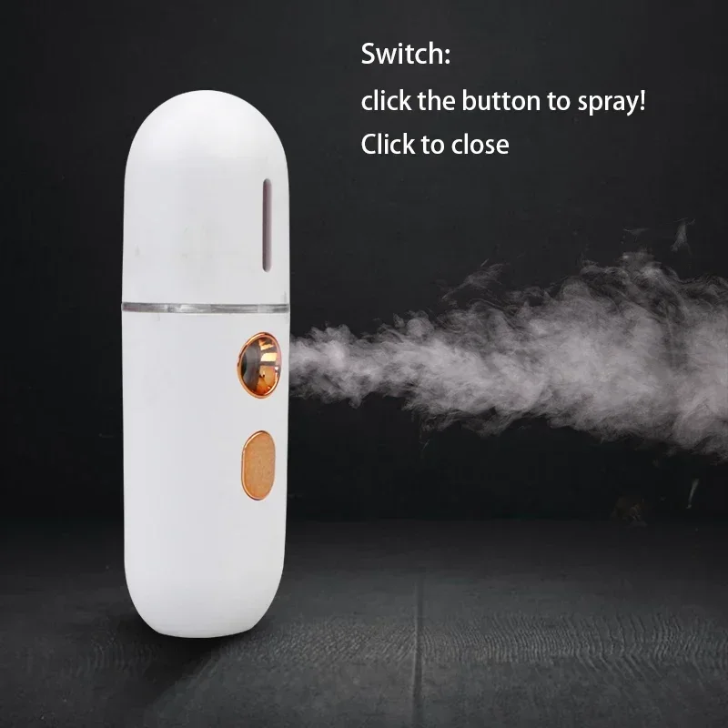 Mini Humidificador Portátil, Vaporizador Facial Nano Mister, Dispositivo de Belleza, Aparato Hidratante, Aparato de Pulverización en Frío Recargable