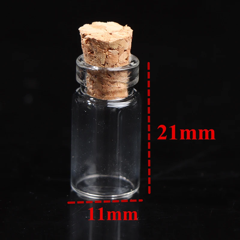 10 Pcs Glass Bottles Miniature Potion Bottle Mini Cork Glass Vials Wedding DIY Mini Drift Bottle Wishing Bottle Perfume Bottle