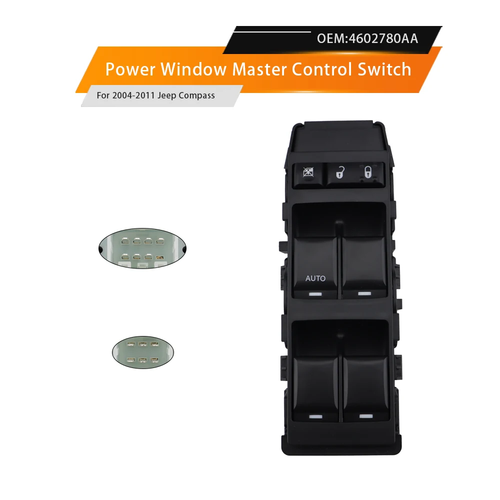 Interruptor de Control Eléctrico para Elevador de Ventanas, Accesorio para Autos Dodge Avenger, Caliber, Charger, Jeep Compass, Chrysler 300