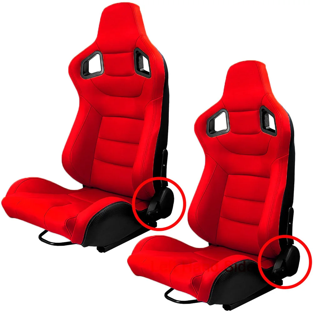 1Pcs Universal Racing Car Seats 70-180 Degree Adjustable Seat 3D PVC Full WRAP Leather Racing Sports Bucket Seats with 1 Slider