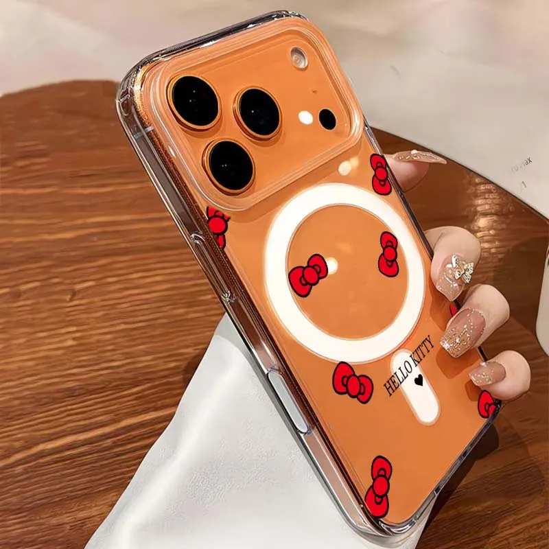 حافظة مغناطيسية لعيد الميلاد ندفة الثلج هالو كيتي Magsafe لهاتف سامسونج جالاكسي Z Flip 7 6 5 S25 S24 S22 S23 Ultra Plus S24FE