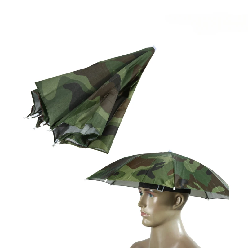 Rain Umbrella Hat Outdoor Portable Rain Umbrella Hat Foldable Sun Shade Waterproof Camping Fishing Headwear Cap Beach Head Hat