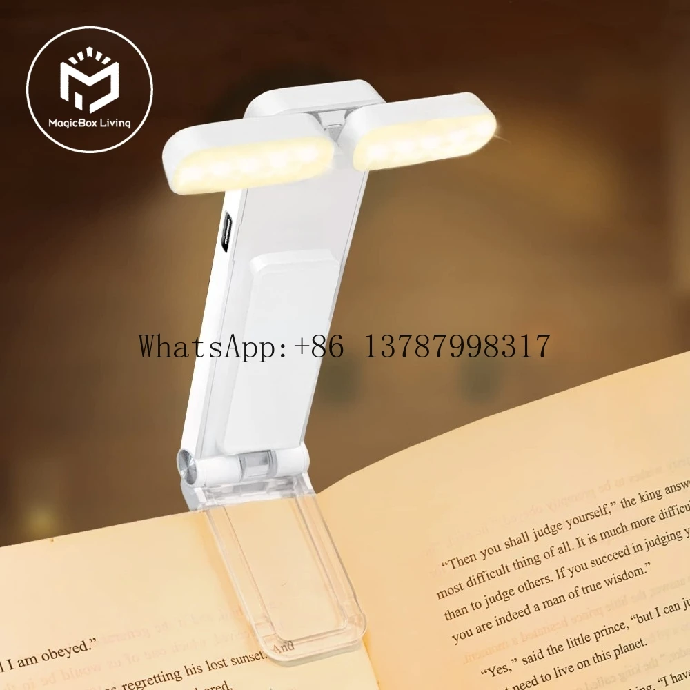 Reading Light, Rechargeable Book Light for Reading At Night in Bed,LED Clip on Portable Bookmark Light for Reading in Bed