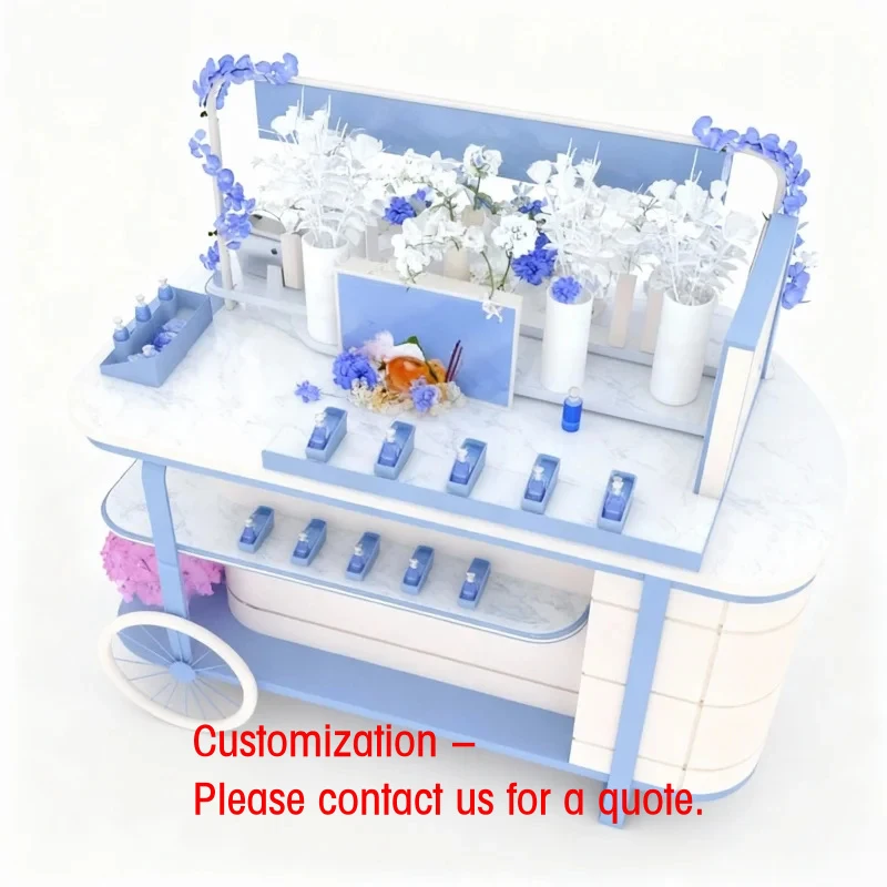 custom.Modern Fragrance up Display Stand Make up Bar Cosmetics Kiosk Cart Ideas Custom Perfume Mall Kiosk