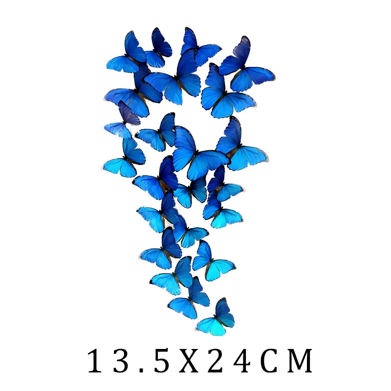 Beautiful Butterfly Thermal Sticker On T-shirt DIY Washable Iron On Hoodies Funny Design On Clothes Patches Appliqued Decoration