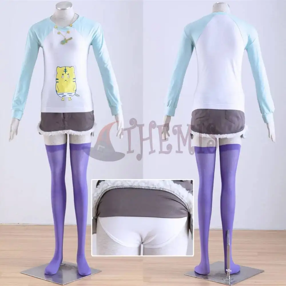 Athemis SUPERSONICO Camouflage Cosplay Costume Kit Hooded Jacket T-shirt Necklace Skirt 5 PCS For Halloween Game Party