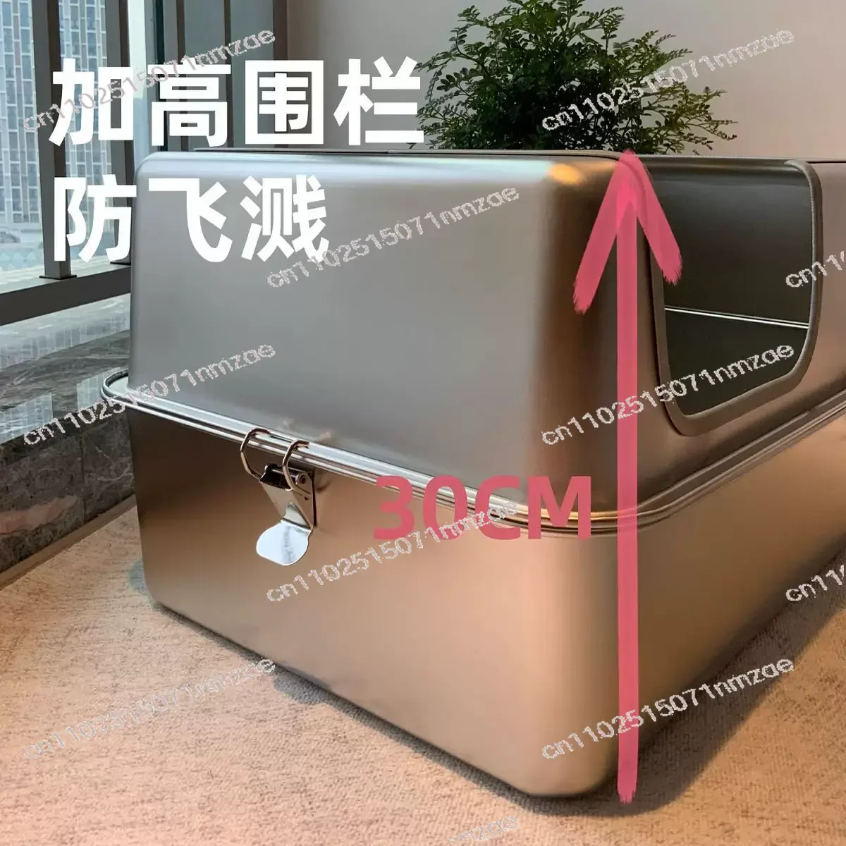 Leak-proof and Deodorizing Extra Large Fully Enclosed Stainless Steel Cat Litter Box Is