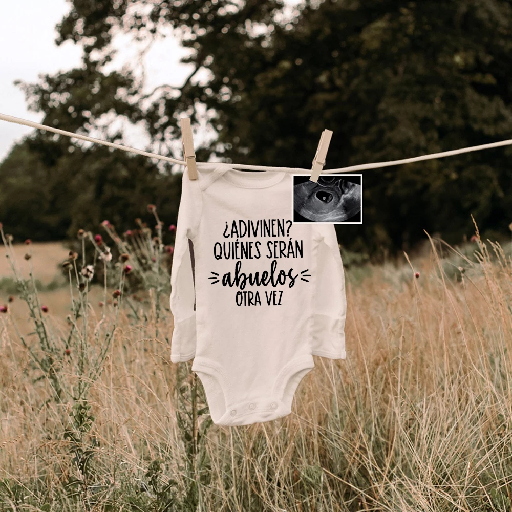 Raten Sie, wer wieder Großeltern werden wird Baby Bodysuit Kleinkind Kleidung Neugeborenen Overall Schwangerschaft Ankündigung Geschenke