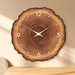 Modern Simple Art Faux Wood Grain Wall Clock Living Room Premium Feeling Wall Clock Home Dining Decoration Dining Room Decor