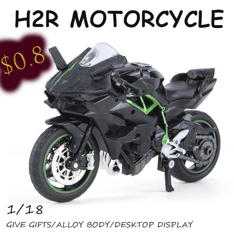 1/18 Motorcycle H2R diecast Simulated alloy-car-model Office Decor Static Vehicles 장난감 Collectible Hobbies Children Gifts Toy