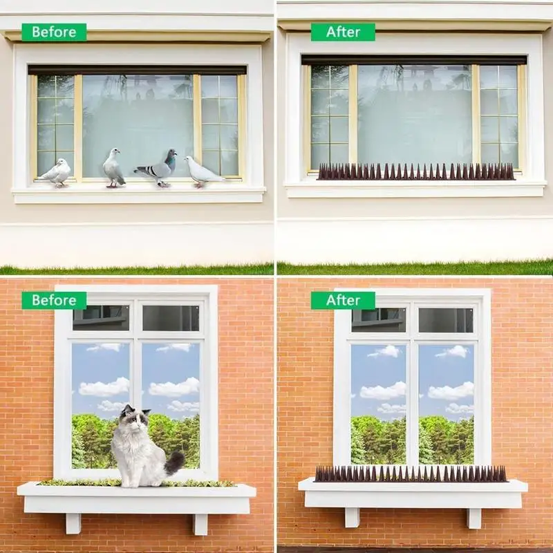 

Outdoor Stab Pigeon Spikes Outside Pigeon Deterred Defender Nail Defender Tool With Bindings For Eaves Roofs Windowsills Fences