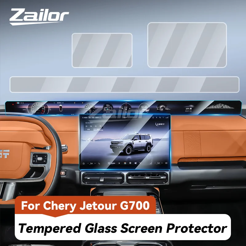 Protecteur d'écran pour Chery Jetour G700 2025 +, en verre trempé, pour Console centrale de Navigation, écran TV arrière, accessoires d'intérieur de voiture