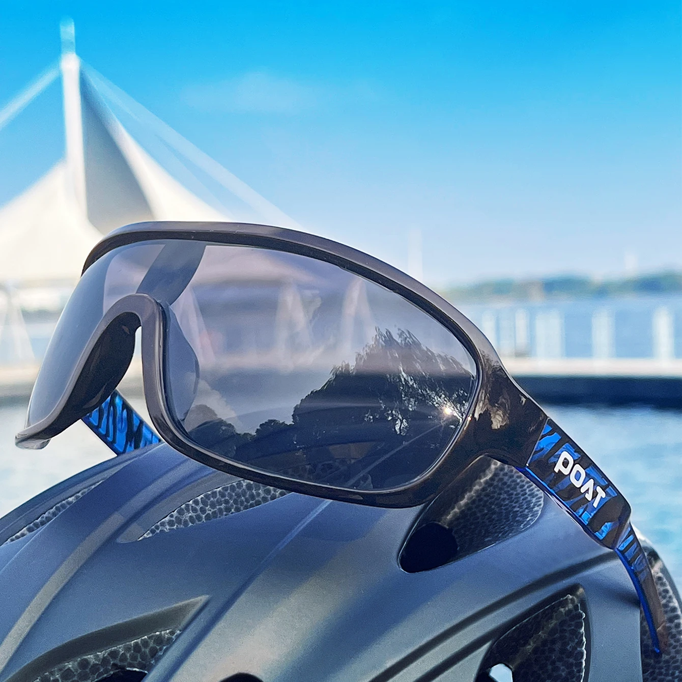 POAT ركوب الدراجات النظارات الشمسية اللونية الرجال النساء في الهواء الطلق تشغيل الطريق الرياضة الذكور BikeFishing يندبروف نظارات